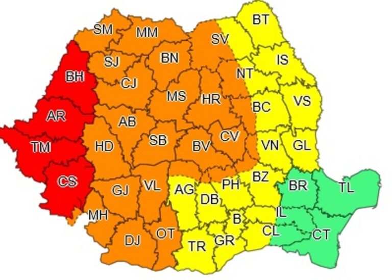ULTIMA ORĂ: COD ROŞU şi portocaliu de FURTUNI PUTERNICE în jumătatea de Vest a ţării