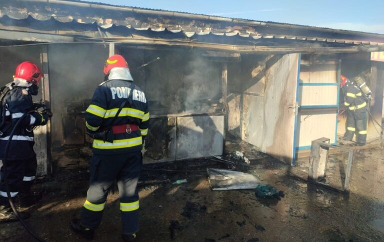 INCENDIU la târgul auto de la Bălata, duminică după-amiază