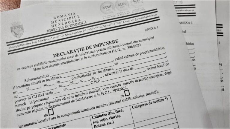 HUNEDOARA: Echipe mobile pentru colectarea declaraţiilor destinate stabilirii taxei de salubrizare