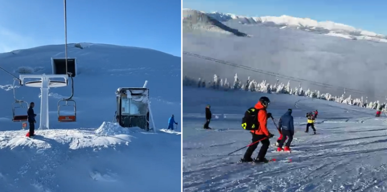 Staţiunea Straja, DE VIS! Primul weekend cu ZĂPADĂ ADEVĂRATĂ! Vezi cum arată pârtiile acum – VIDEO