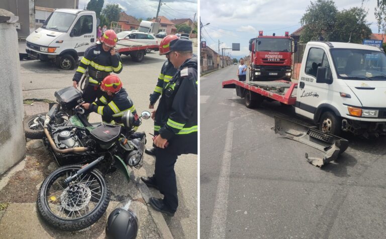 MOTOCICLIST ZDROBIT la Haţeg: A depăşit pe linie continuă şi s-a izbit de o autoutilitară. Victima este o VEDETĂ