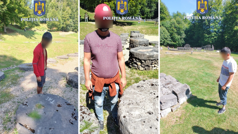 Trei nemernici de TADJICI au scrijelit semne de-ale lor pe zidurile DACICE de la Sarmizegetusa Regia. Dosar penal instant!