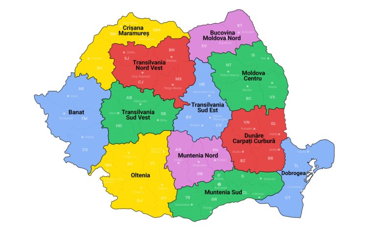 Regionalizarea României: proiectul a fost depus la Parlament. Cum s-ar grupa județele țării